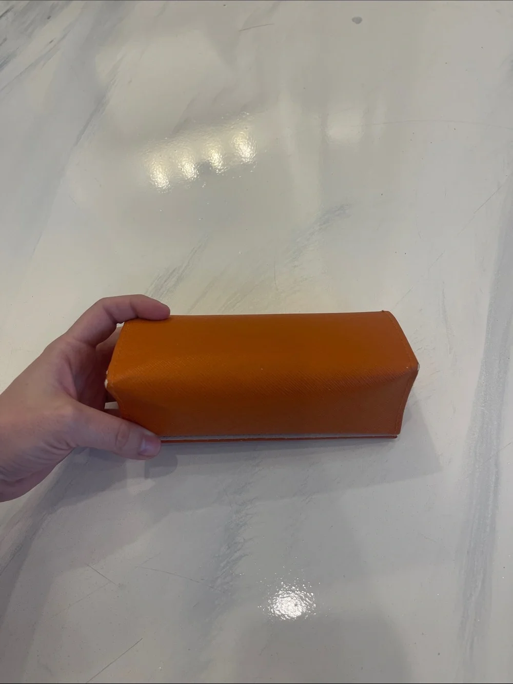 Tory Burch Orange Leather Sunglasses case
